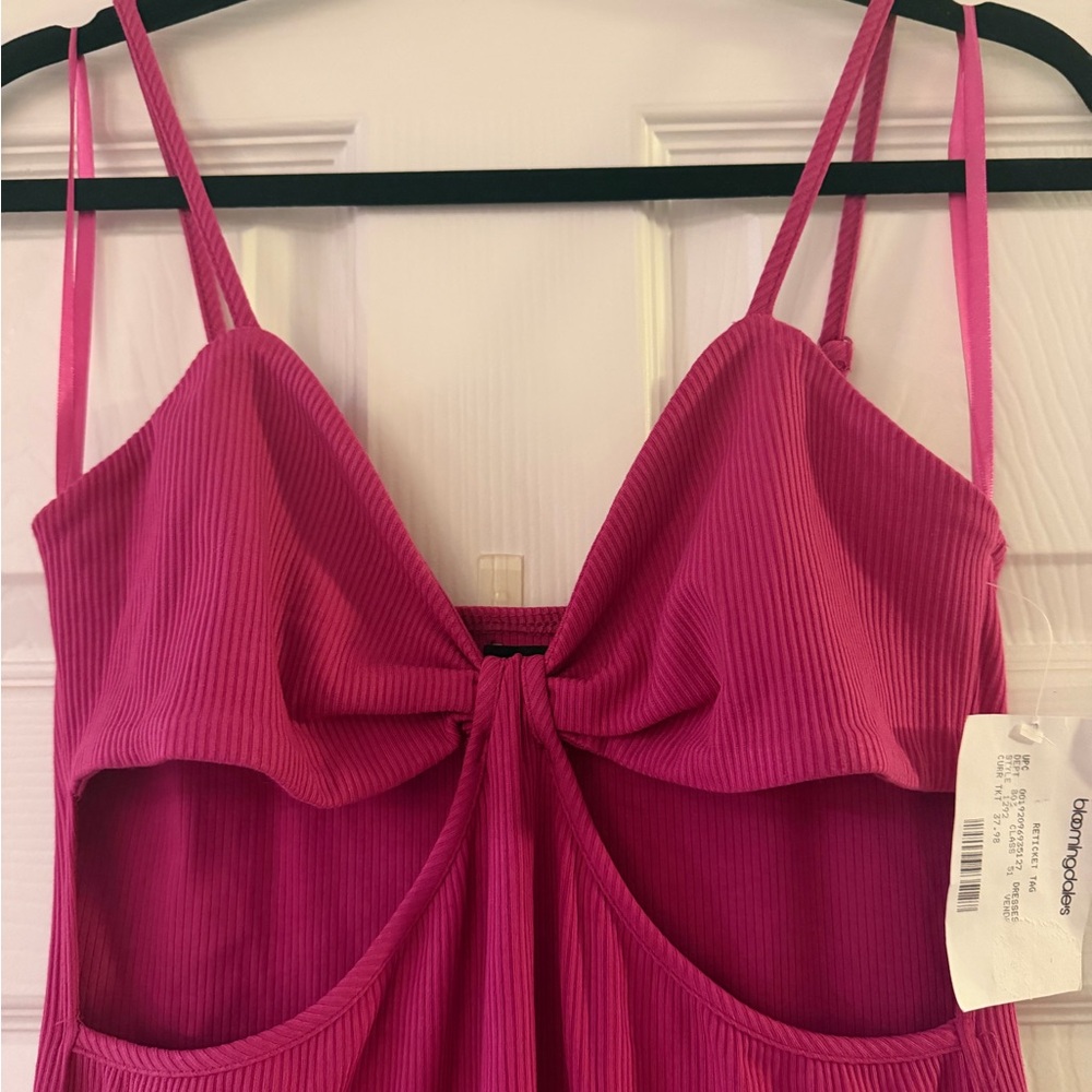 Bebe Fuchsia Ribbed Dress - Picture 2 of 4